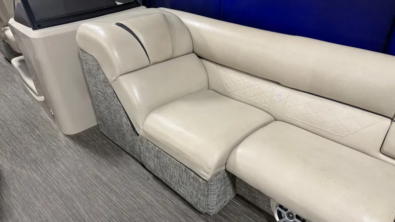 Slide: The Image of Interior of 2017 Premier 270 S-Series with beige leather seating. - 27