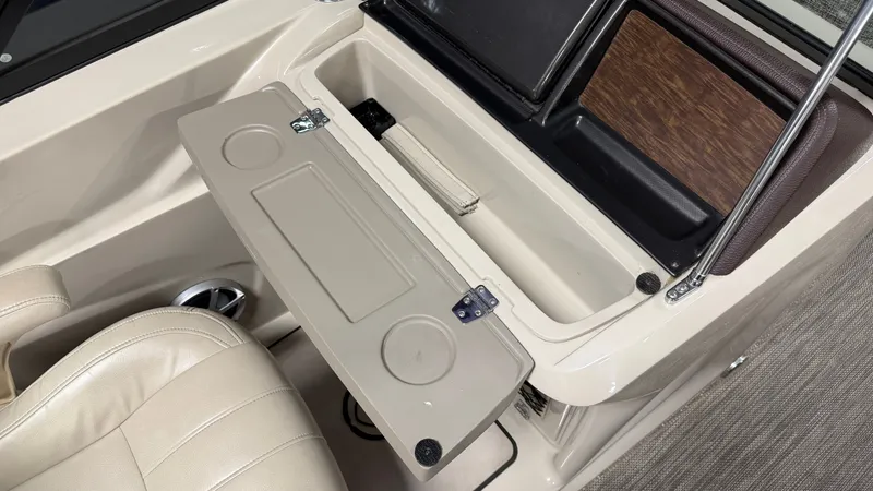 Slide: The Image of Interior of a 2017 Premier 270 S-Series boat with storage compartment. - 41
