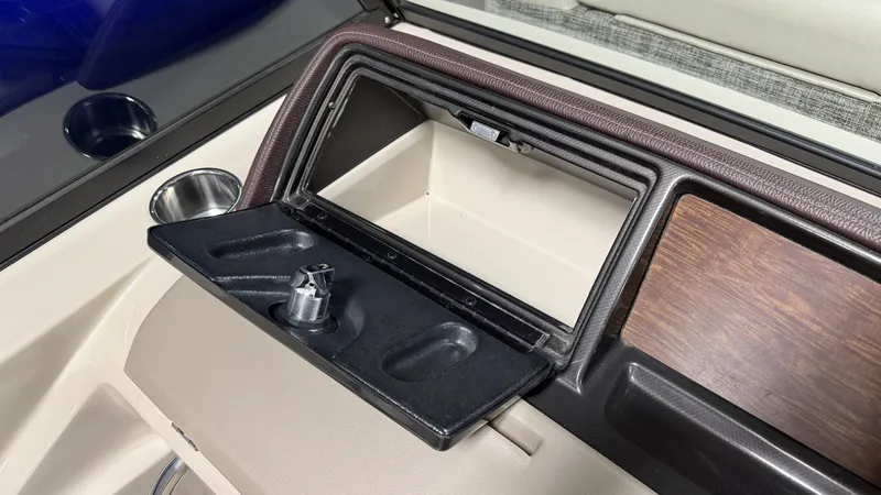 Slide: The Image of Interior of 2017 Premier 270 S-Series with cup holder. - 43