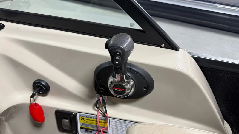 Slide: The Image of Premier 270 S-Series 2017 boat control with throttle and safety key. - 47