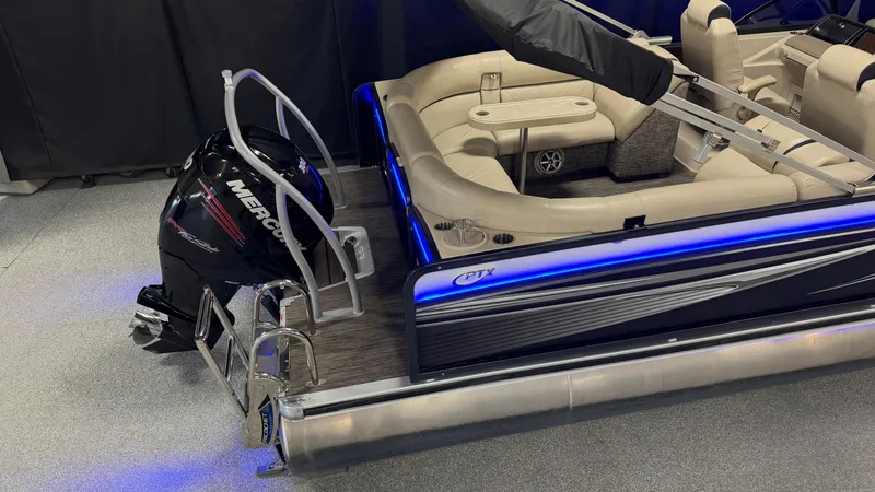 Slide: The Image of 2017 Premier 270 S-Series pontoon boat with Mercury engine, interior view. - 5