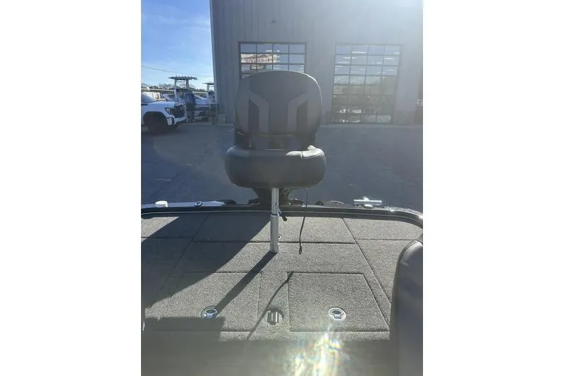 Slide: The Image of 2026 Nitro Z19 XL Pro boat seat on deck, outdoor setting. - 8