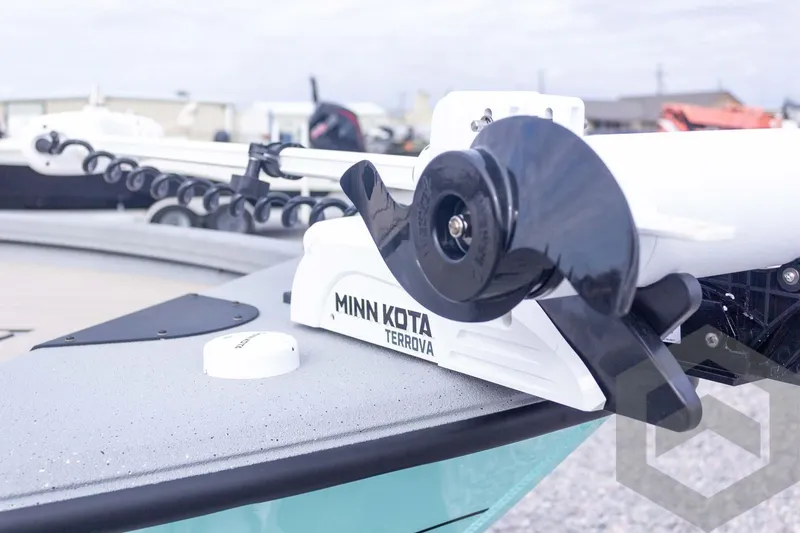 Slide: The Image of 2026 Vexus ACX 2150 boat featuring Minn Kota Terrova trolling motor. - 16