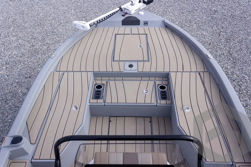 Slide: The Image of 2026 Vexus ACX 2150 boat deck with sleek, modern design and integrated storage compartments. - 23