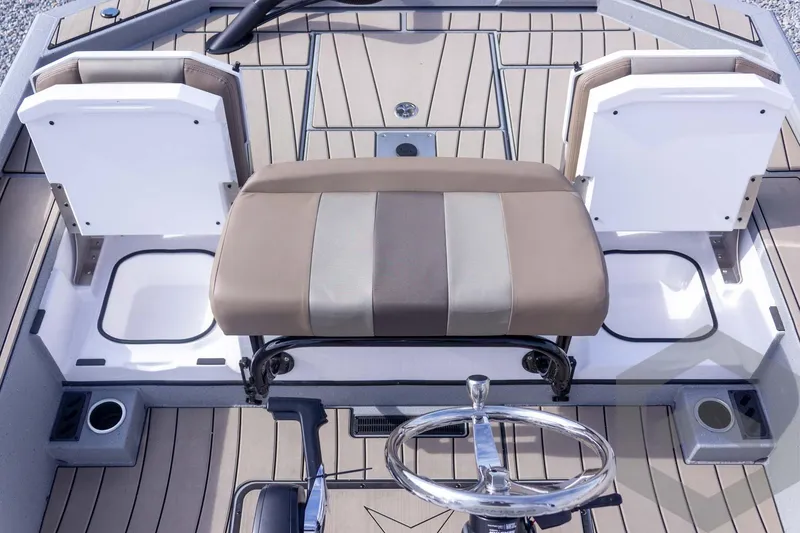 Slide: The Image of 2026 Vexus ACX 2150 boat interior with dual seats and steering wheel. - 43