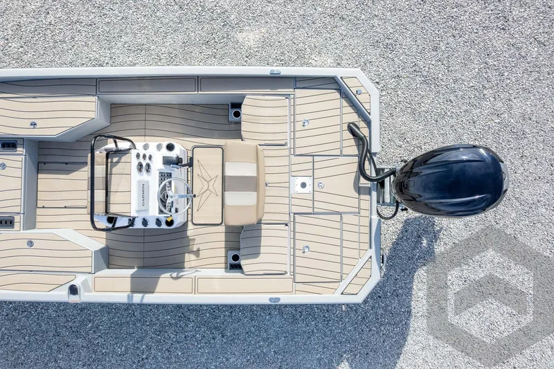 Slide: The Image of Top view of 2026 Vexus ACX 2150 boat with sleek design and modern controls. - 48