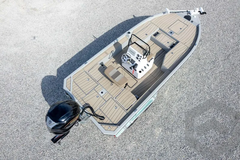 Slide: The Image of 2026 Vexus ACX 2150 boat, aerial view, showcasing sleek design and modern features. - 55