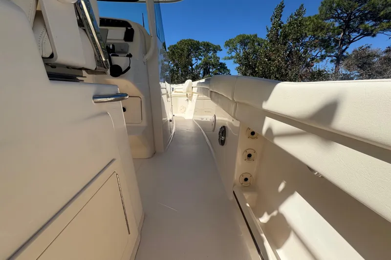 Slide: The Image of 2024 Grady-White Canyon 336 boat interior with sleek design and modern features. - 30