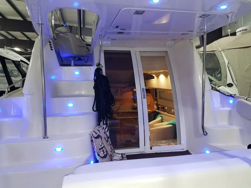 Slide: The Image of 2001 Regal 3780 yacht with illuminated interior. - 10