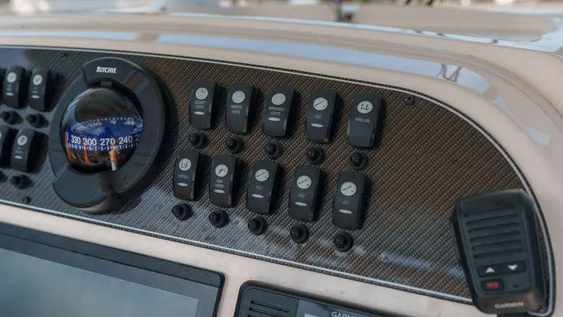 Slide: The Image of Dashboard of Grady-White Canyon 306 boat, year 2022. - 18