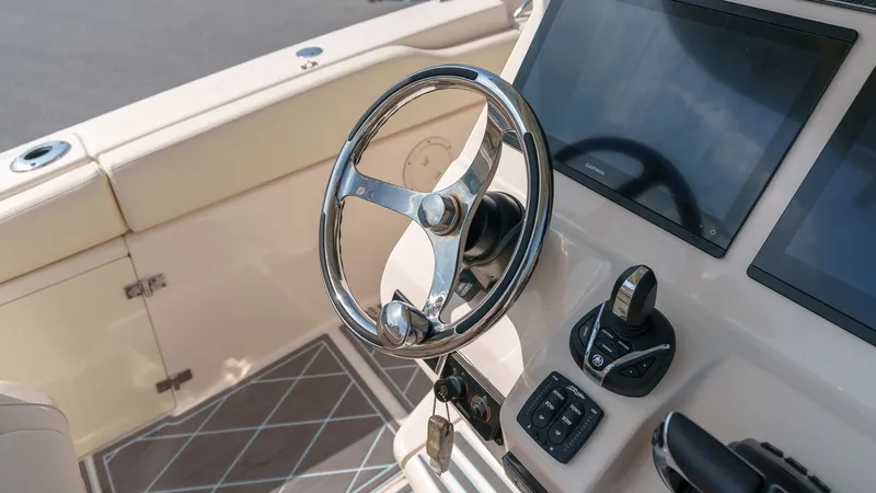 Slide: The Image of Steering console of Grady-White Canyon 306 boat, year 2022. - 20
