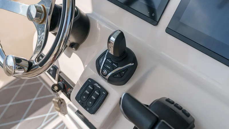 Slide: The Image of Control console of Grady-White Canyon 306 boat, year 2022. - 23