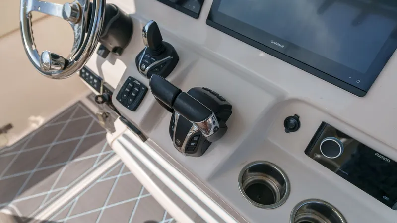 Slide: The Image of Control console of Grady-White Canyon 306 boat, year 2022. - 24