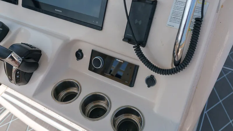 Slide: The Image of Control console of Grady-White Canyon 306 boat, year 2022. - 25
