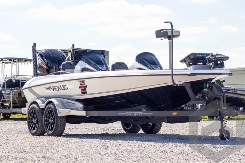 Slide: The Image of 2026 Vexus VXs20 boat on trailer, featuring sleek design and modern equipment. - 4