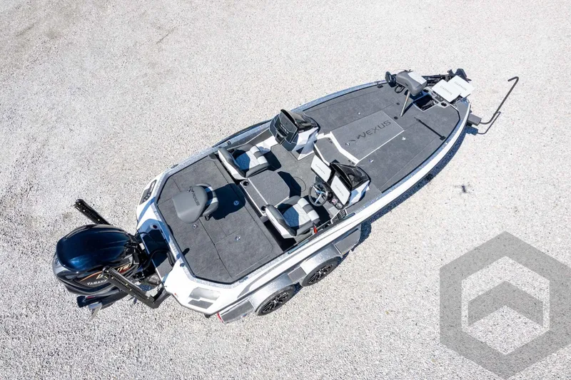 Slide: The Image of 2026 Vexus VXs20 boat, aerial view, showcasing sleek design and modern features. - 61