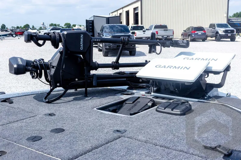 Slide: The Image of 2026 Vexus VXs20 boat with Garmin electronics and trolling motor on deck. - 72