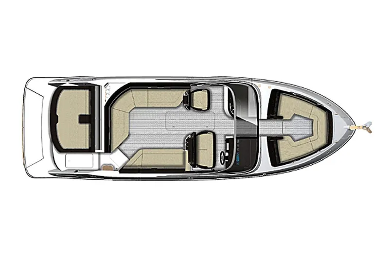 Slide: The Image of Manufacturer Provided Image: Top view of 2020 Sea Ray SLX 280 boat layout. - 8