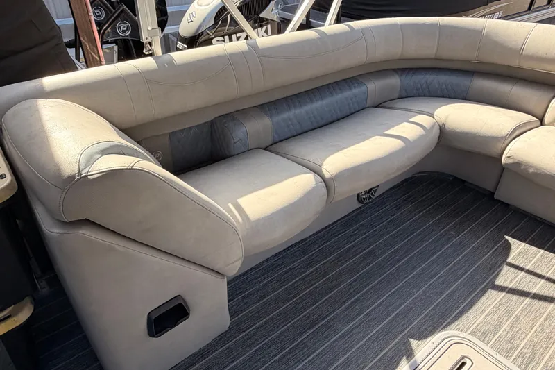 Slide: The Image of Luxurious seating on 2022 Premier 350 Escalante boat with stylish upholstery and spacious design. - 15