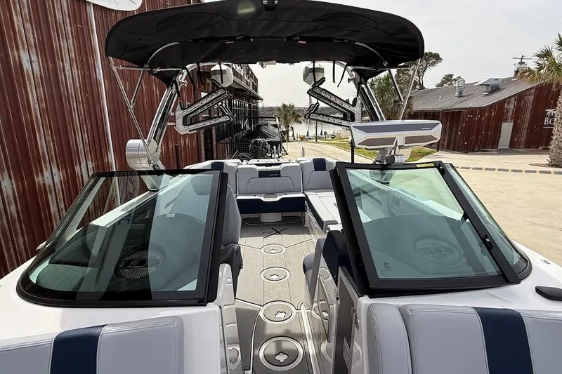 Slide: The Image of 2024 MasterCraft X24 boat interior with sleek design and modern features. - 15