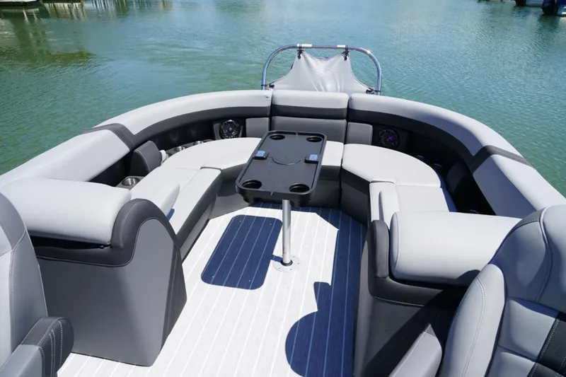 Slide: The Image of Luxurious seating area on 2026 Berkshire 24 RFX CTS pontoon boat. - 4