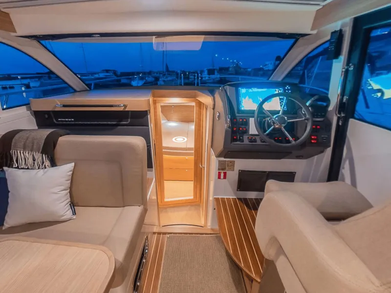 Slide: The Image of Interior of Nimbus 365 Coupe 2027 with modern helm console. - 4