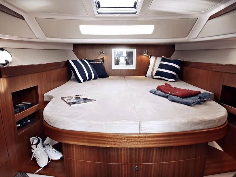 Slide: The Image of Interior of Nimbus 365 Coupe 2027 with cozy bed. - 7