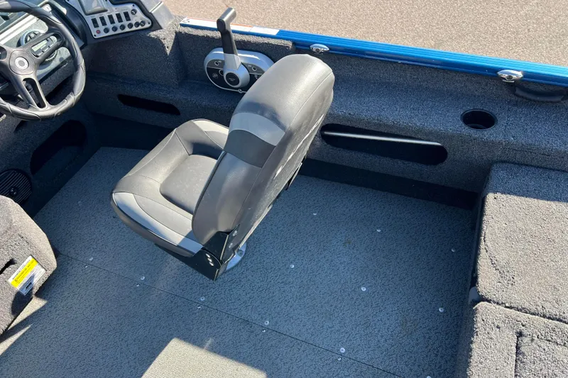 Slide: The Image of Interior of 2020 Lund 1675 Adventure Sport boat with steering wheel and seat. - 29