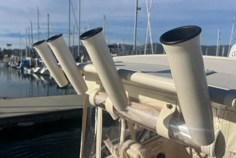 Slide: The Image of Interior cabin of 2023 Grady-White Adventure 218 boat, featuring comfortable seating and modern amenities. - 17