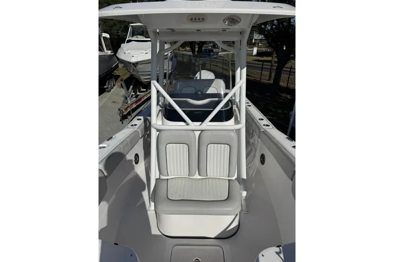 Slide: The Image of 2023 Sea Fox 248 Commander boat interior with seating and console. - 30