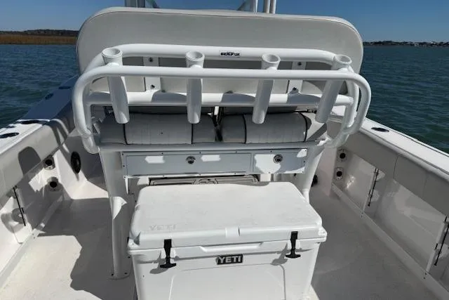 Slide: The Image of 2023 Sea Fox 248 Commander boat interior with Yeti cooler and rod holders. - 35