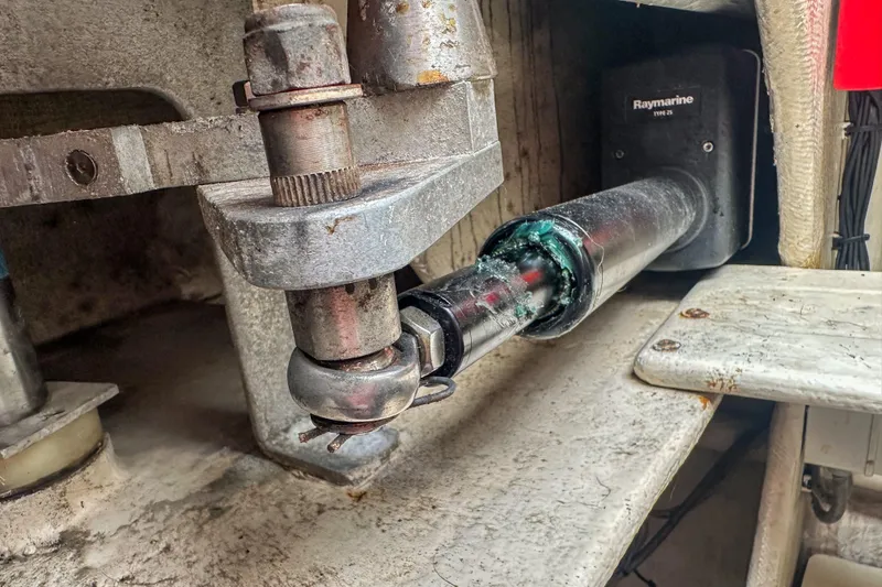 Slide: The Image of Aerial view of Privilege 435 catamaran docked at marina, surrounded by other boats. - 134