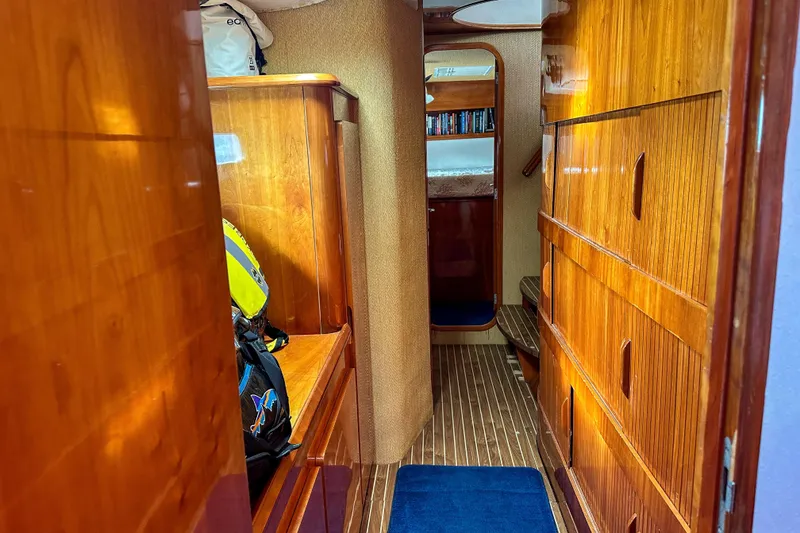 Slide: The Image of Luxurious 2001 Privilege 435 yacht kitchen with stove, oven, and sink. - 59