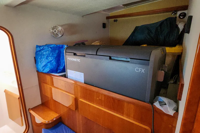 Slide: The Image of Wooden drawers under bed in 2001 Privilege 435 yacht cabin. - 87
