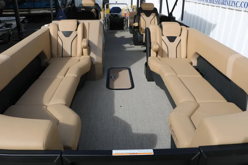 Slide: The Image of Luxurious interior of 2026 Evotti 725QL boat with beige seating and modern design. - 27