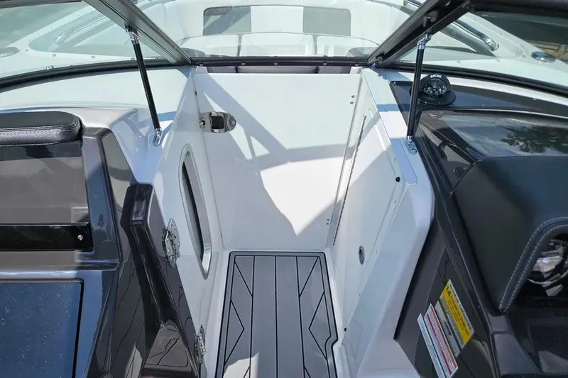 Slide: The Image of Interior view of 2026 Monterey M-45 boat, featuring sleek design and modern finishes. - 16