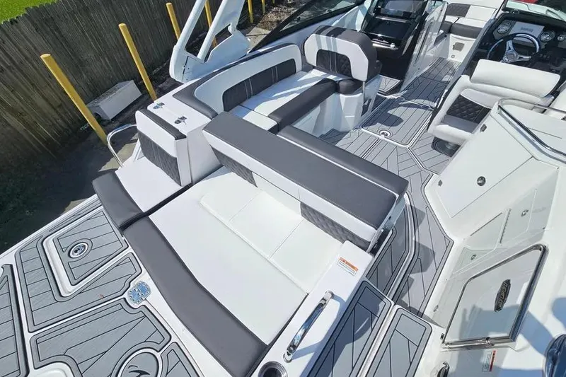 Slide: The Image of Luxurious 2026 Monterey M-45 boat interior with sleek seating and modern design. - 4