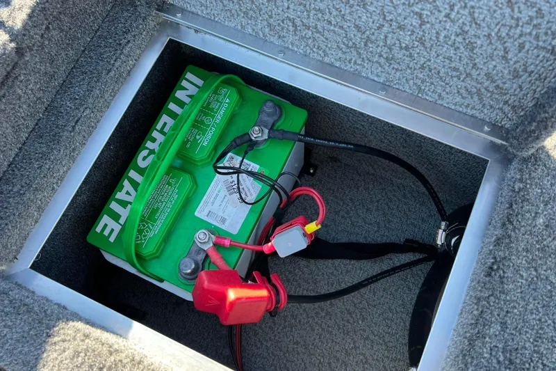 Slide: The Image of Open storage compartment in 2016 Lund 1675 Impact Sport boat. - 44