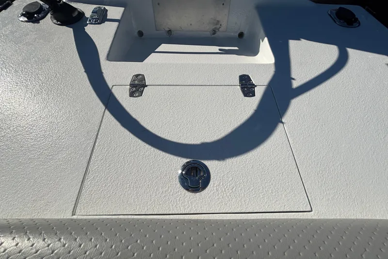 Slide: The Image of Custom FS 14 boat deck, 2025 model, featuring a textured surface and hatch. - 21