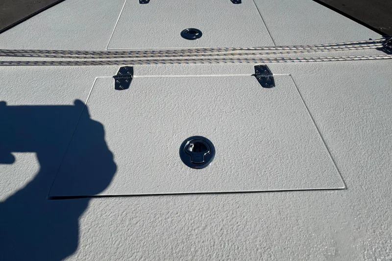 Slide: The Image of Custom FS 14 boat deck with hatches and ropes, 2025 model. - 36