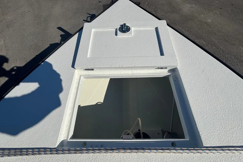 Slide: The Image of Custom FS 14 boat deck with open hatch, 2025 model. - 40