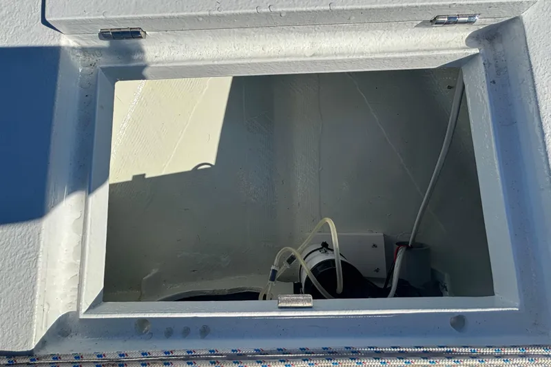 Slide: The Image of Open compartment of Custom FS 14, 2025 model, showing interior wiring and components. - 41