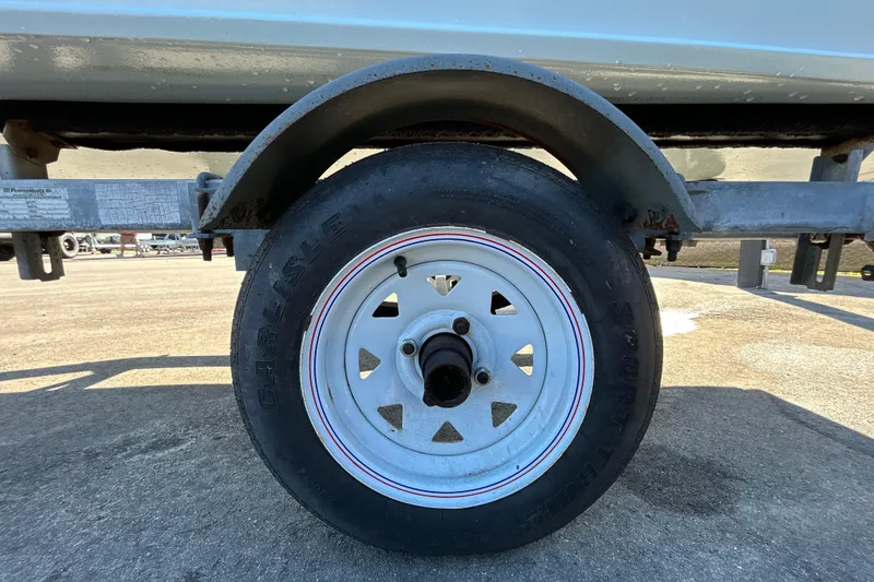Slide: The Image of Trailer wheel with Carlisle tire on Custom FS 14, 2025 model. - 43