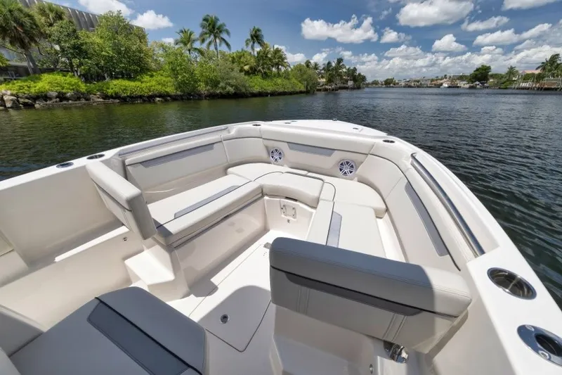 Slide: The Image of Interior view of 2026 Sailfish 252 CC boat on calm water. - 3