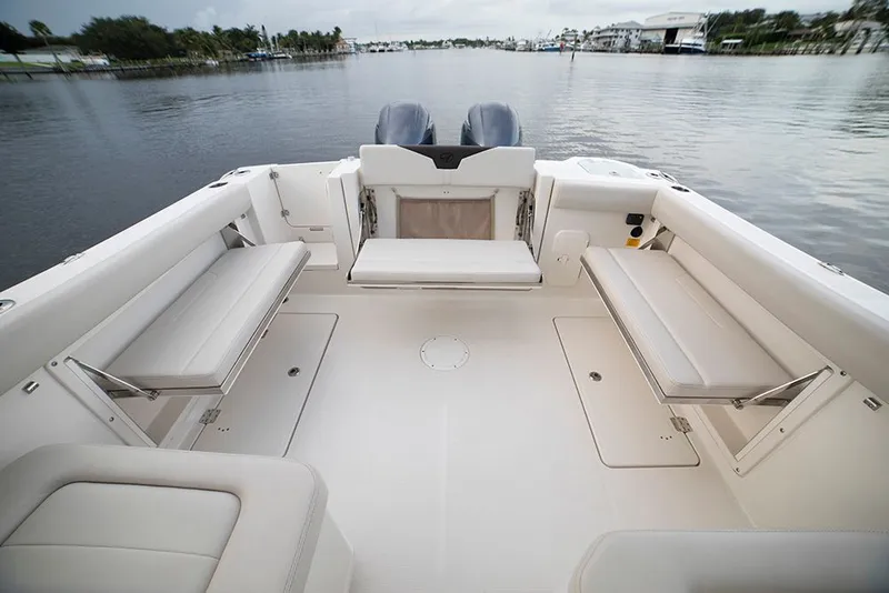 Slide: The Image of Sailfish 276 DC 2026 boat with spacious deck and seating. - 2