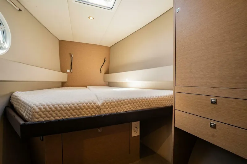 Slide: The Image of Luxurious cabin interior of 2020 NEEL 51 yacht with cozy bed and modern design. - 21