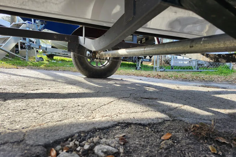 Slide: The Image of Underneath view of 2021 Tracker Pro Team 175 TXW Tournament Edition trailer. - 23