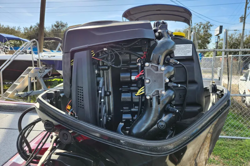 Slide: The Image of 2021 Tracker Pro Team 175 TXW Tournament Edition boat engine, detailed view. - 7