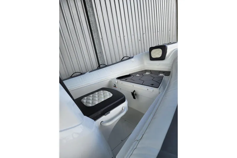 Slide: The Image of Interior of 2026 Highfield Sport 560 boat, featuring sleek seating and modern design. - 11