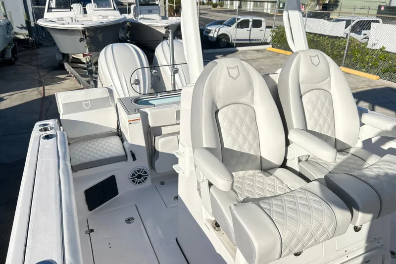 Slide: The Image of 2026 Sea Fox 288 Commander boat interior with luxurious seating and modern design. - 21